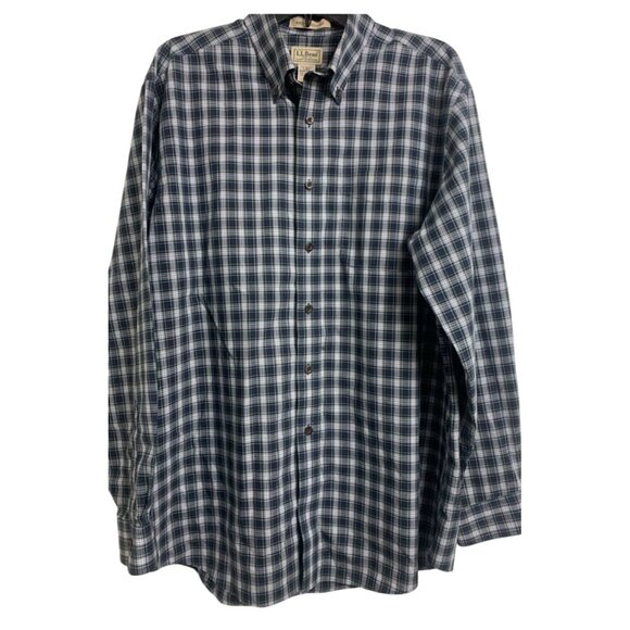 L.L. Bean Wrinkle Resistant Plaid Button Down Shirt Size L- Reg - Picture 1 of 8